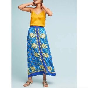 Anthropologie NWT Blue Floral Maxi Skirt size 12